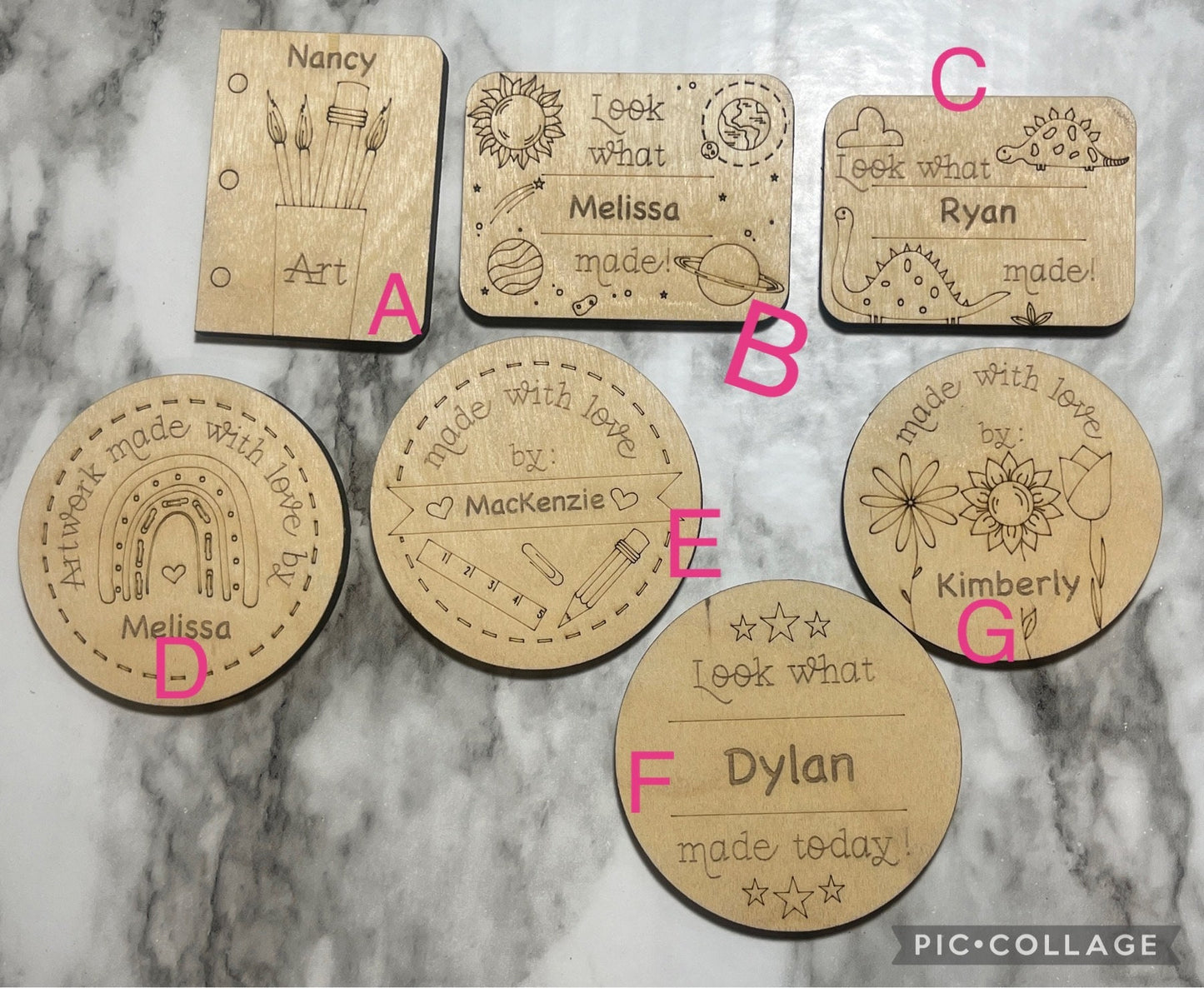 Personalized Kids Artwork Magnet, Custom Name Fridge Decor