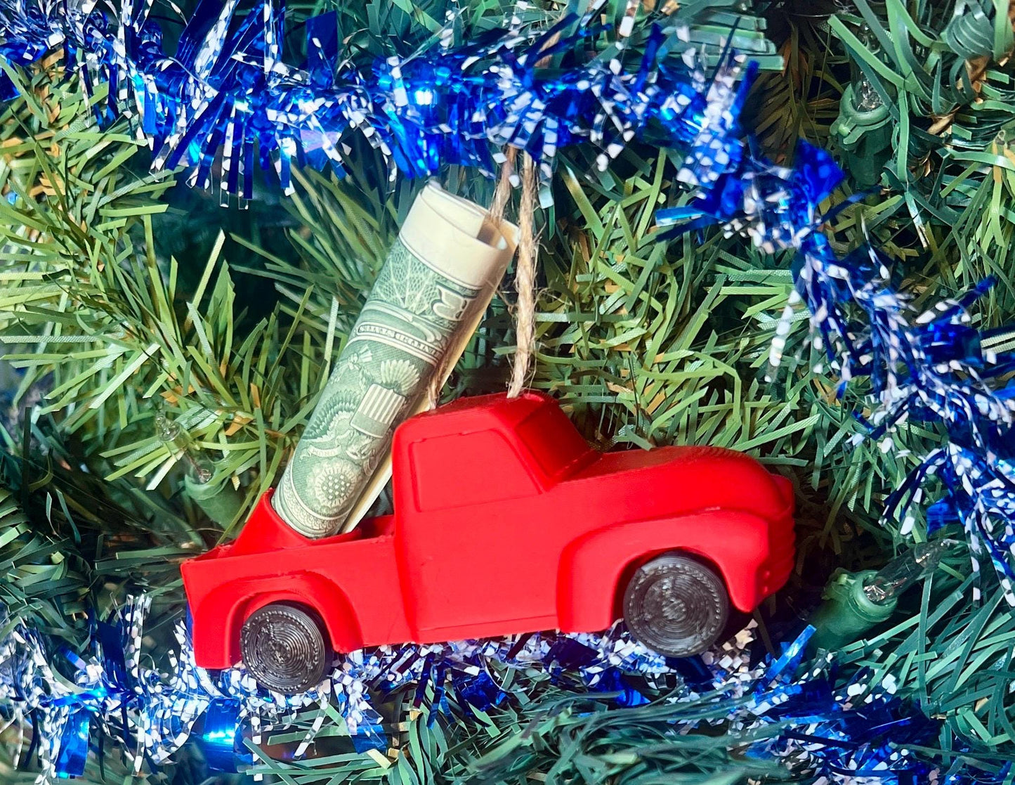Christmas truck money holder ornament gift