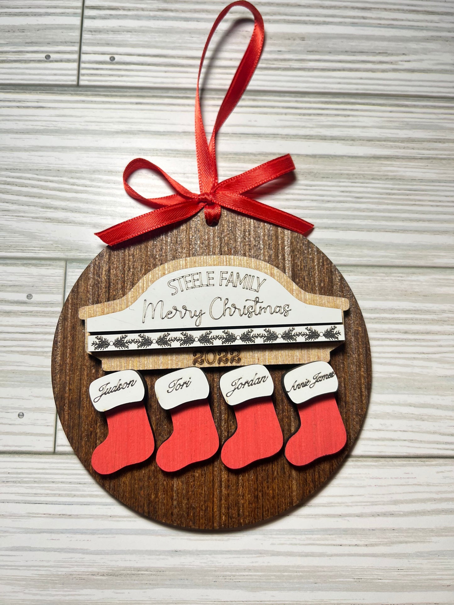 Personalized family stocking ornament Christmas stockings tree