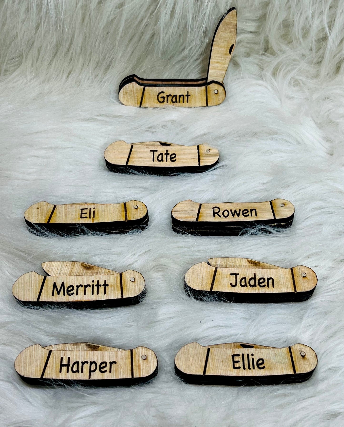 Personalized wooden pocket knife/kids play/ wood knife/Easter basket filler