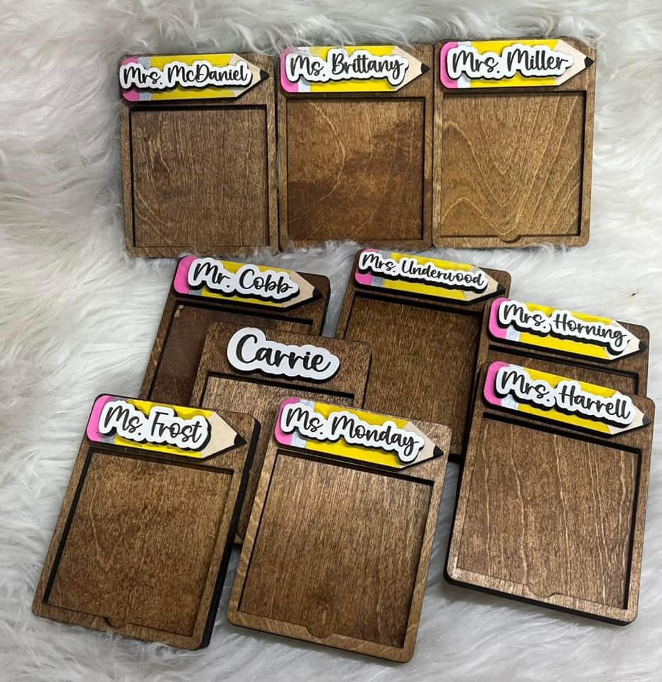 Porta notas adhesivas con nombre en 3D (WS)