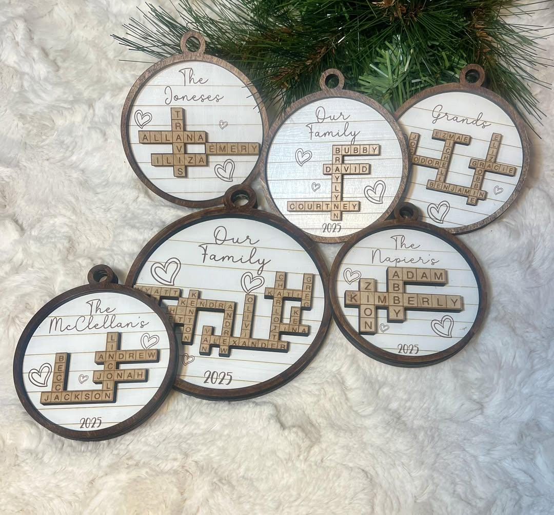 Personalized Family name puzzle ornament