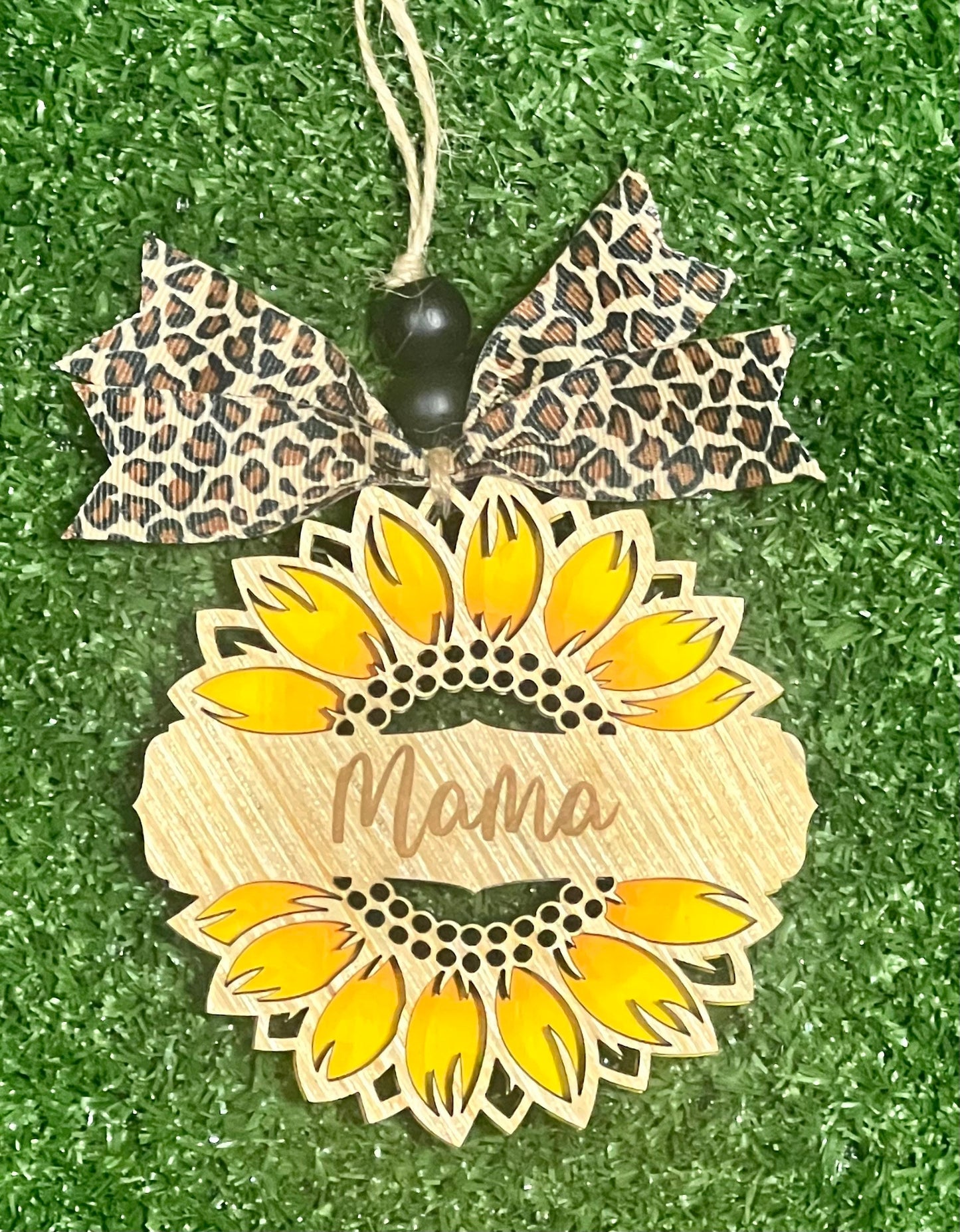 Sunflower car charm/ ornament/accessory/accessories/rear view mirror
