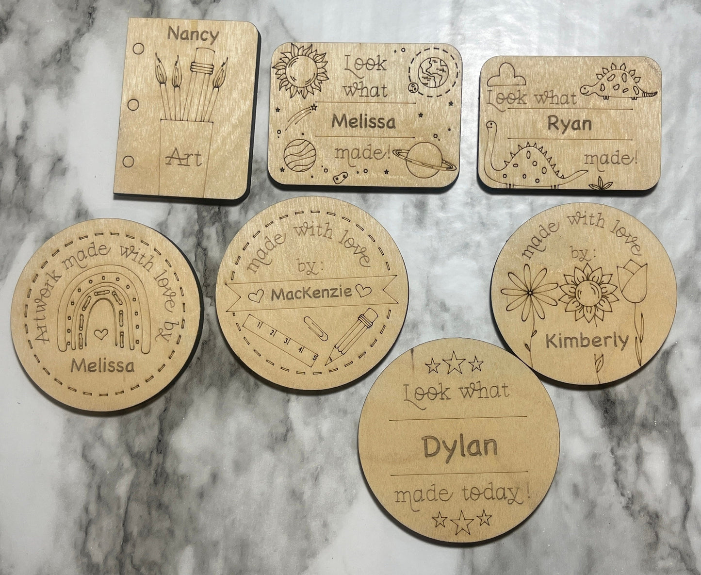 Personalized Kids Artwork Magnet, Custom Name Fridge Decor