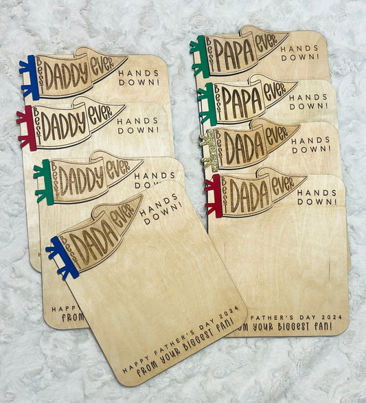 Personalized Handprint Father's Day Plaque, Child Art