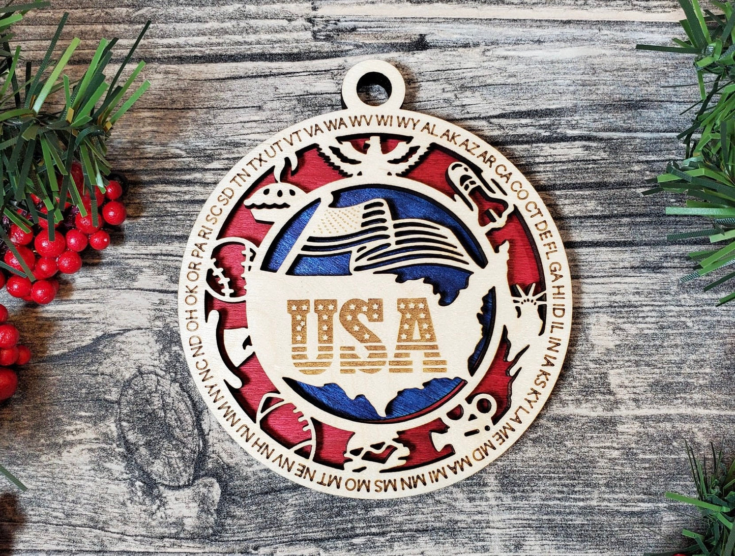 State Ornament, Handcrafted Home Decor