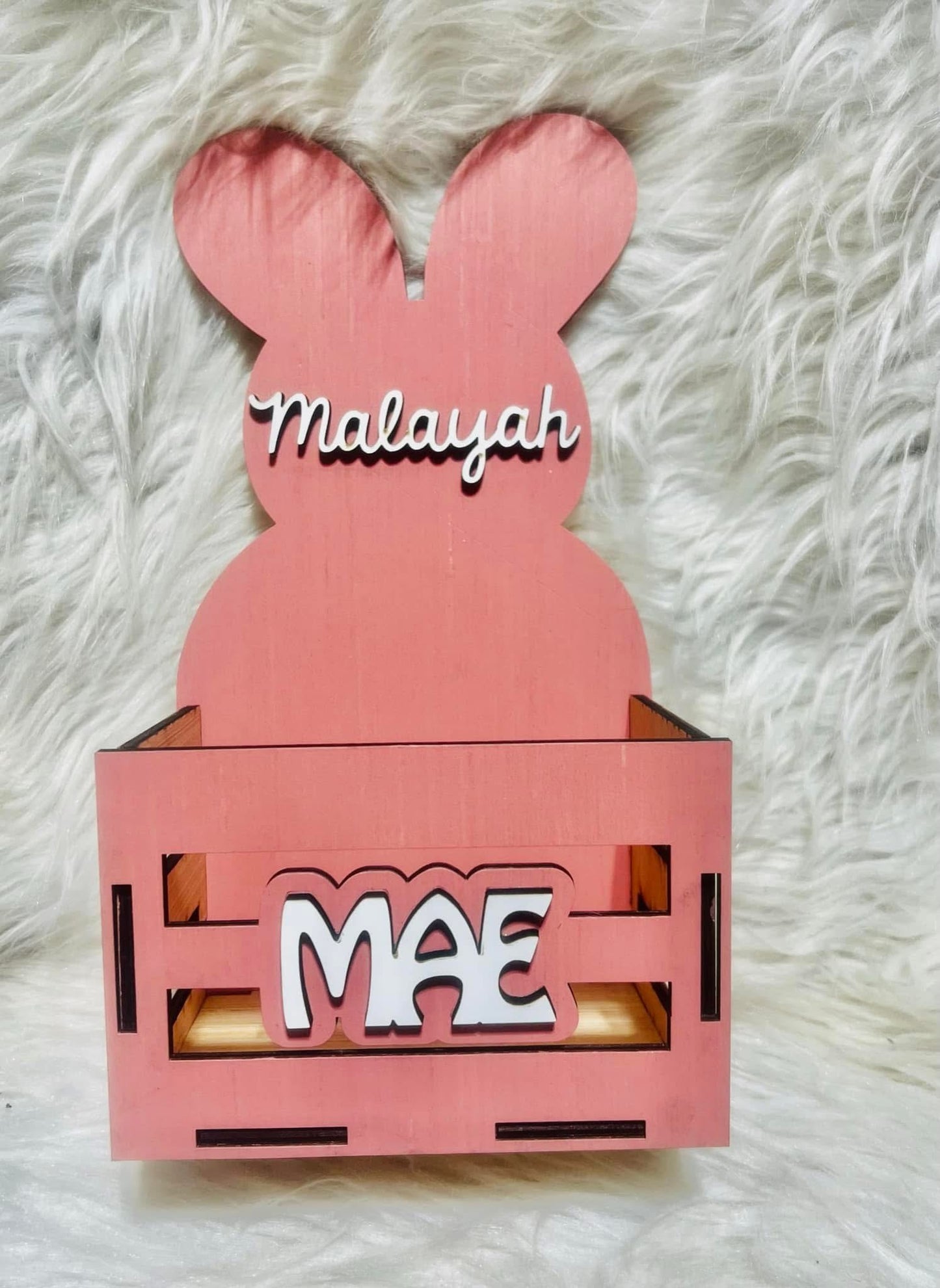 Easter bunny cow print crate