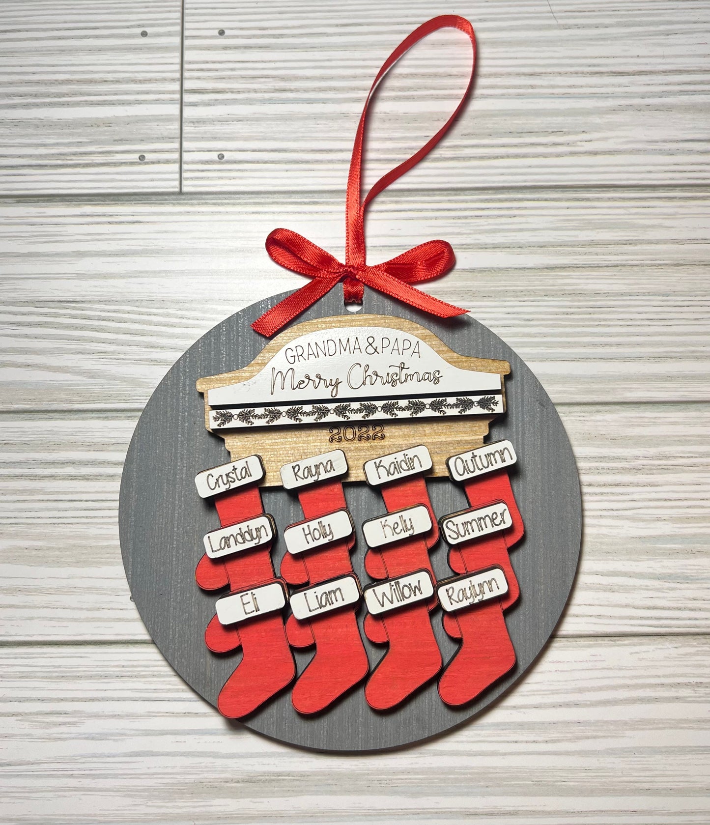 Personalized family stocking ornament Christmas stockings tree