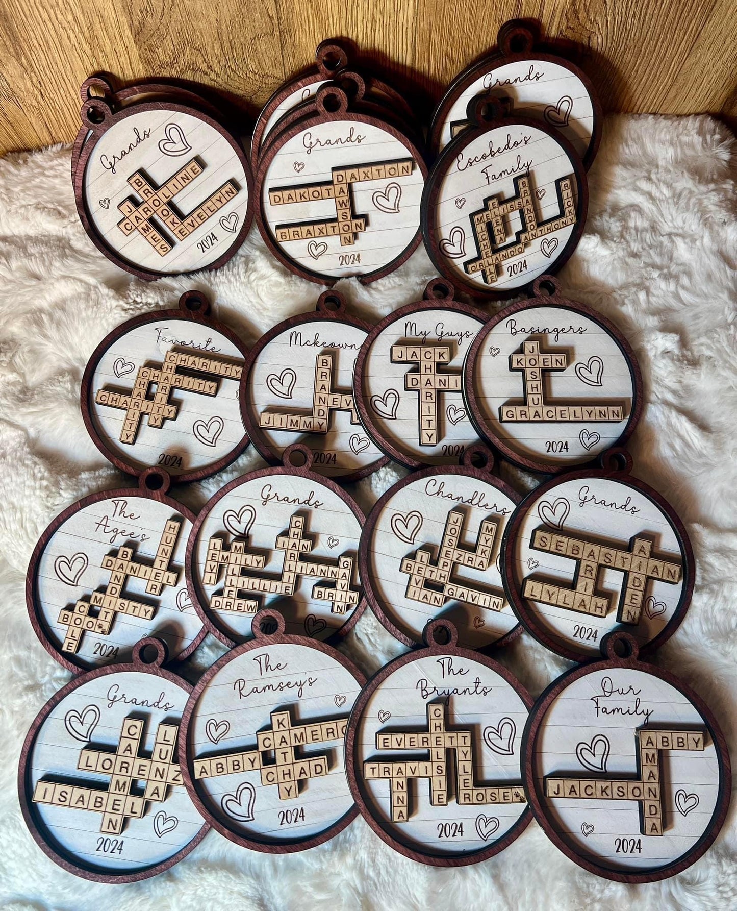 Personalized Family name puzzle ornament