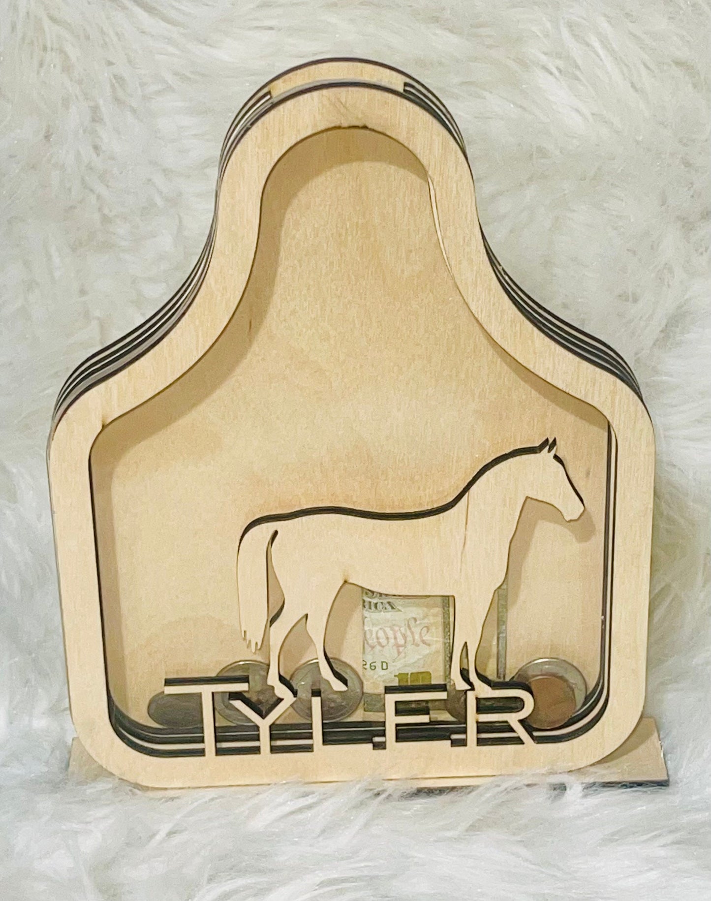 Personalized Animal Wooden Bank, Custom Name, Nursery Decor