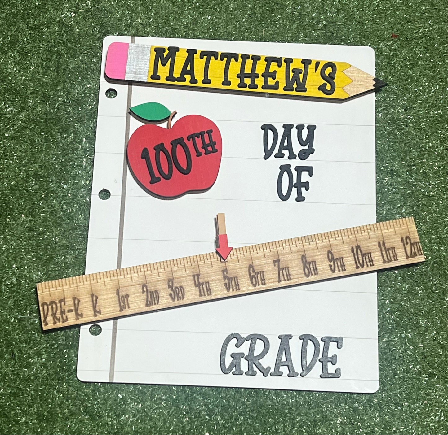 1st day of school photo prop last day 100th day 100 days back to school plaque sign