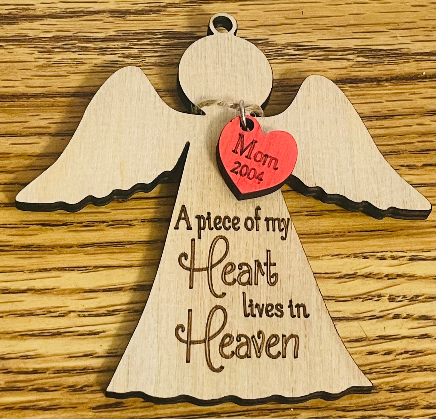Customizable Angel Ornament with Heart