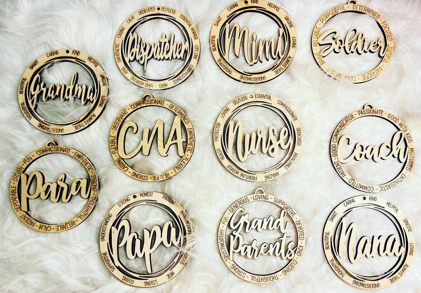 Personalized Wood Ornament: Teacher, Mom, Friend, etc.